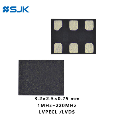 SMD 3225 حجم قابل للبرمجة MEMS LVPECL مذبذب التفاضل مع 6 أجهزة دعم 1-220MHz 2.25-3.63V